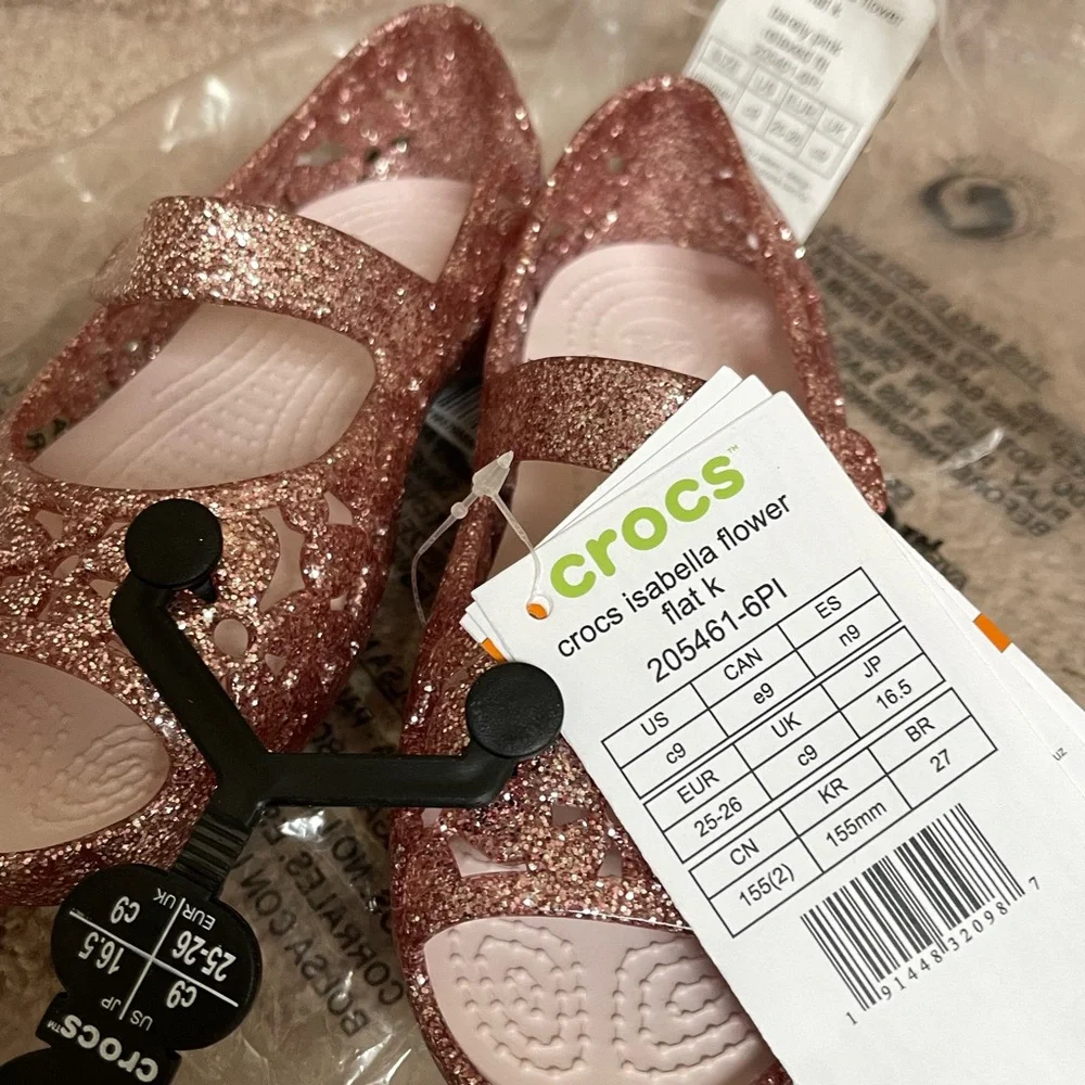 New Crocs Toddler Girl Isabella Flower Flat Sandal - Picture 8 of 13
